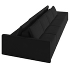 Sofá Ilha Modulado Milos 392cm Puff Lateral Veludo Cinza Escu