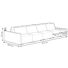 Sofá Ilha Modulado Milos 432cm Puff Lateral Veludo Preto G33