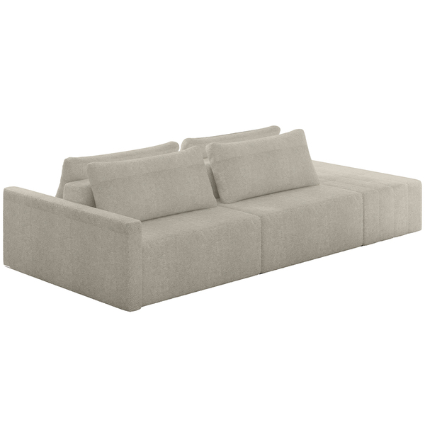 Sofá Ilha Modular Para Sala 232cm Com Puff Dublin K01 Bouclê