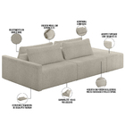 Sofá Ilha Modular Para Sala 232cm Com Puff Dublin K01 Bouclê