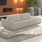 Sofá Ilha Modular Para Sala 232cm Com Puff Dublin K01 Bouclê