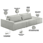 Sofá Ilha Modular Para Sala 232cm Com Puff Dublin K01 Linho C