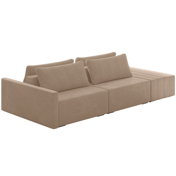 Sofá Ilha Modular Para Sala 232cm Com Puff Dublin K01 Veludo