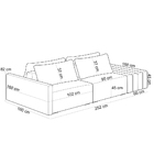 Sofá Ilha Modular Para Sala 252cm Com Puff Dublin K01 Linho C