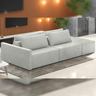 Sofá Ilha Modular Para Sala 252cm Com Puff Dublin K01 Linho C