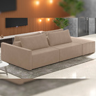 Sofá Ilha Modular Para Sala 252cm Com Puff Dublin K01 Veludo