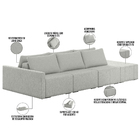 Sofá Ilha Modular Para Sala 312cm Com Puff Dublin K01 Linho C