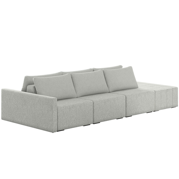 Sofá Ilha Modular Para Sala 312cm Com Puff Dublin K01 Linho C
