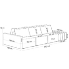 Sofá Ilha Modular Para Sala 312cm Com Puff Dublin K01 Veludo