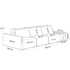 Sofá Ilha Modular Para Sala 342cm Com Puff Dublin K01 Bouclê