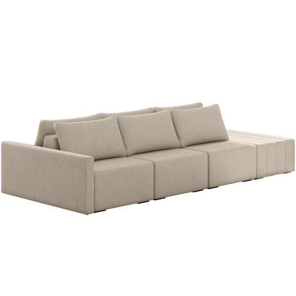 Sofá Ilha Modular Para Sala 342cm Com Puff Dublin K01 Linho B