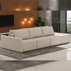 Sofá Ilha Modular Para Sala 342cm Com Puff Dublin K01 Linho B