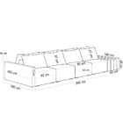 Sofá Ilha Modular Para Sala 392cm Com Puff Dublin K01 Bouclê