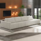 Sofá Ilha Modular Para Sala 392cm Com Puff Dublin K01 Bouclê