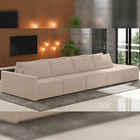 Sofá Ilha Modular Para Sala 392cm Com Puff Dublin K01 Veludo