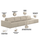 Sofá Ilha Modular Para Sala 432cm Com Puff Dublin K01 Linho B