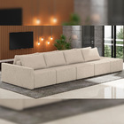 Sofá Ilha Modular Para Sala 432cm Com Puff Dublin K01 Linho B