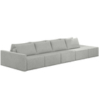 Sofá Ilha Modular Para Sala 432cm Com Puff Dublin K01 Linho C