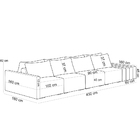 Sofá Ilha Modular Para Sala 432cm Com Puff Dublin K01 Veludo