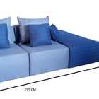 Sofá Ilha Nilo Modular Com Puff Para Sala Living 255 Cm Em Li