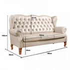 Sofá Imperador Chesterfield 3 Lugares Capitonê Retrô Vintage