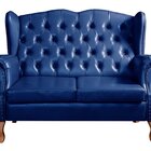 Sofá Imperador Namoradeira Chesterfield Retrô Colonial Azul