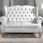 Sofá Imperador Namoradeira Chesterfield Retrô Colonial Branco