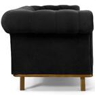 Sofá Império Com Capitone 03 Lugares 180 Cm Suede Preto