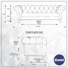 Sofá Império Com Capitone 03 Lugares 210 Cm Corano Café