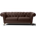 Sofá Império Com Capitone 03 Lugares 210 Cm Corano Café