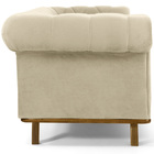 Sofá Império Com Capitone 03 Lugares 210 Cm Veludo Creme