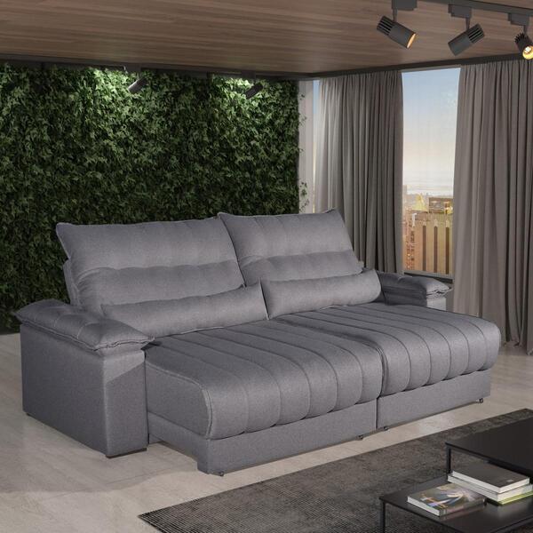 Sofá Impermeável 2,10m Retrátil E Reclinável Exclusive Bom Pa