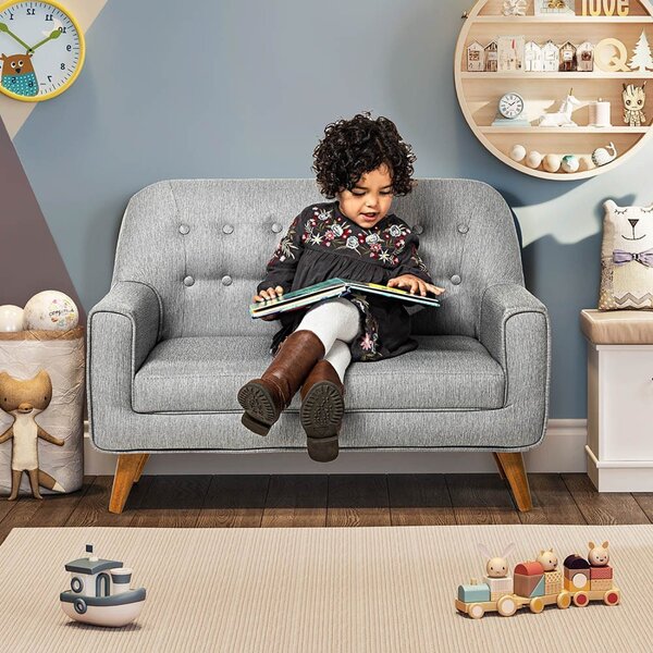 Sofá Infantil Montessori 2 Lugares Linho Comfort Casatema Mad