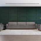 Sofá Ingá 03 Lugares Com Almofadas Tc 8043 Cinza Com Cru