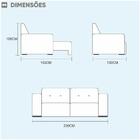 Sofá Isis 3 Lugares Retrátil Reclinável 2.30m Suede Mundial E