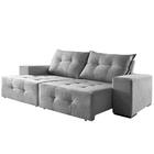 Sofá Isis 4 Lugares Retrátil Reclinável 2.50m Suede Mundial E