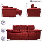 Sofa Itália 2,00 Mts Retrátil E Reclinavel Tecido Suede Verme