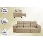 Sofa Itália 2,25 Mts Retrátil E Reclinavel Tecido Suede Casto