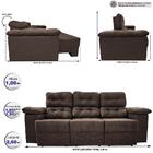 Sofa Itália 2,60 Mts Retrátil E Reclinavel Tecido Suede Café