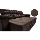 Sofa Itália 2,60 Mts Retrátil E Reclinavel Tecido Suede Café