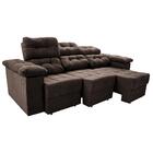 Sofa Itália 2,60 Mts Retrátil E Reclinavel Tecido Suede Café