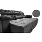 Sofa Itália 2,80 Mts Retrátil E Reclinavel Tecido Suede Cinza