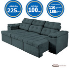 Sofá Italia 225cm Retrátil Reclinável Suede Cinza – Ws