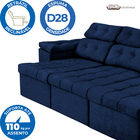 Sofá Italia 2.50 M Retrátil Reclinável Suede Azul – Ws