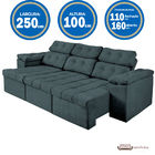 Sofá Italia 2.50 M Retrátil Reclinável Suede Cinza – Ws