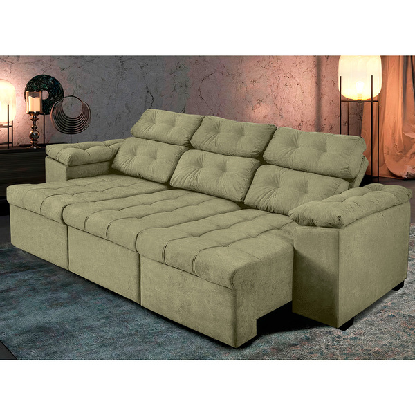 Sofá Ítalo 225cm Retrátil Reclinável Castor – Ws