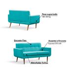 Sofá Itapuã Com Pés Em Madeira 207 Cm - Azul Claro