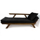 Sofá Japão Futon Acquablock Preto Madeira Imbuia