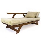 Sofá Japão Futon Bege Em Madeira Maciça Imbuia