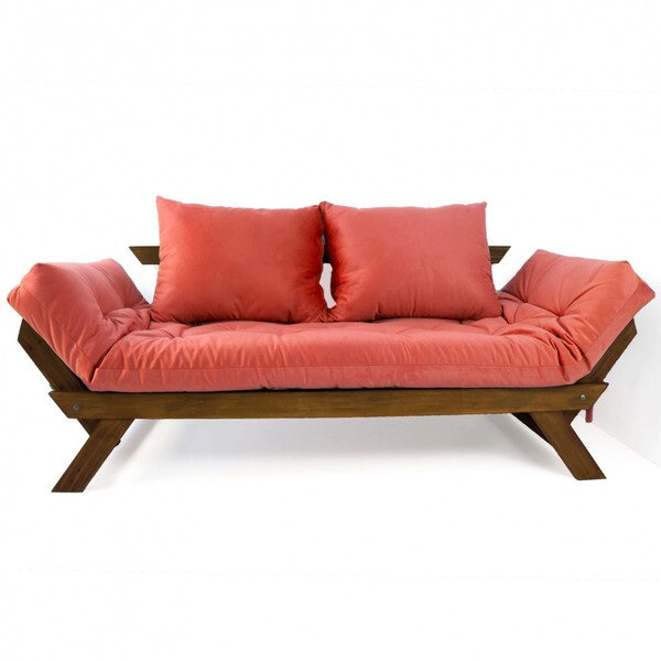 Sofá Japão Futon Goiaba Em Madeira Maciça Imbuia